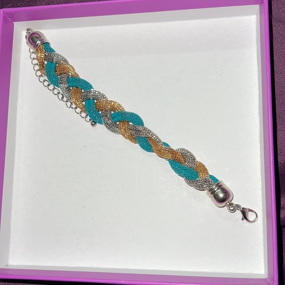 Cute bracelet green silver gold - Picture 3 of 7